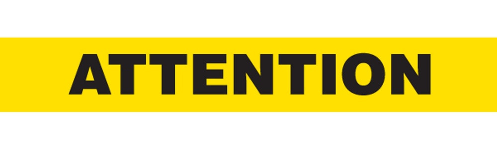 ATTENTION Barricade Tape | Value (1.5 MIL) | Incom Signs | All Safety